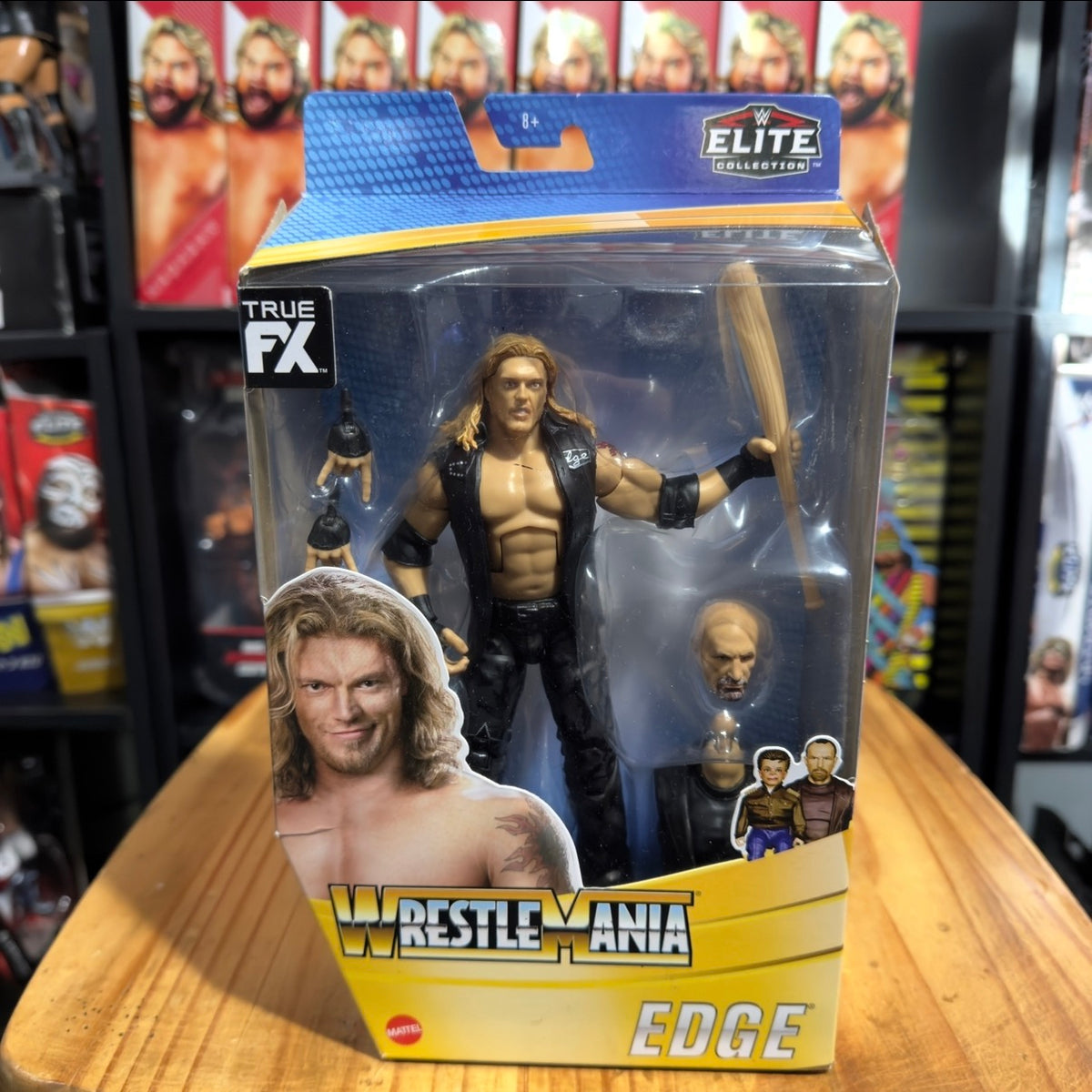 WWE Elite Collection Edge WrestleMania action figure in retail box with clear window