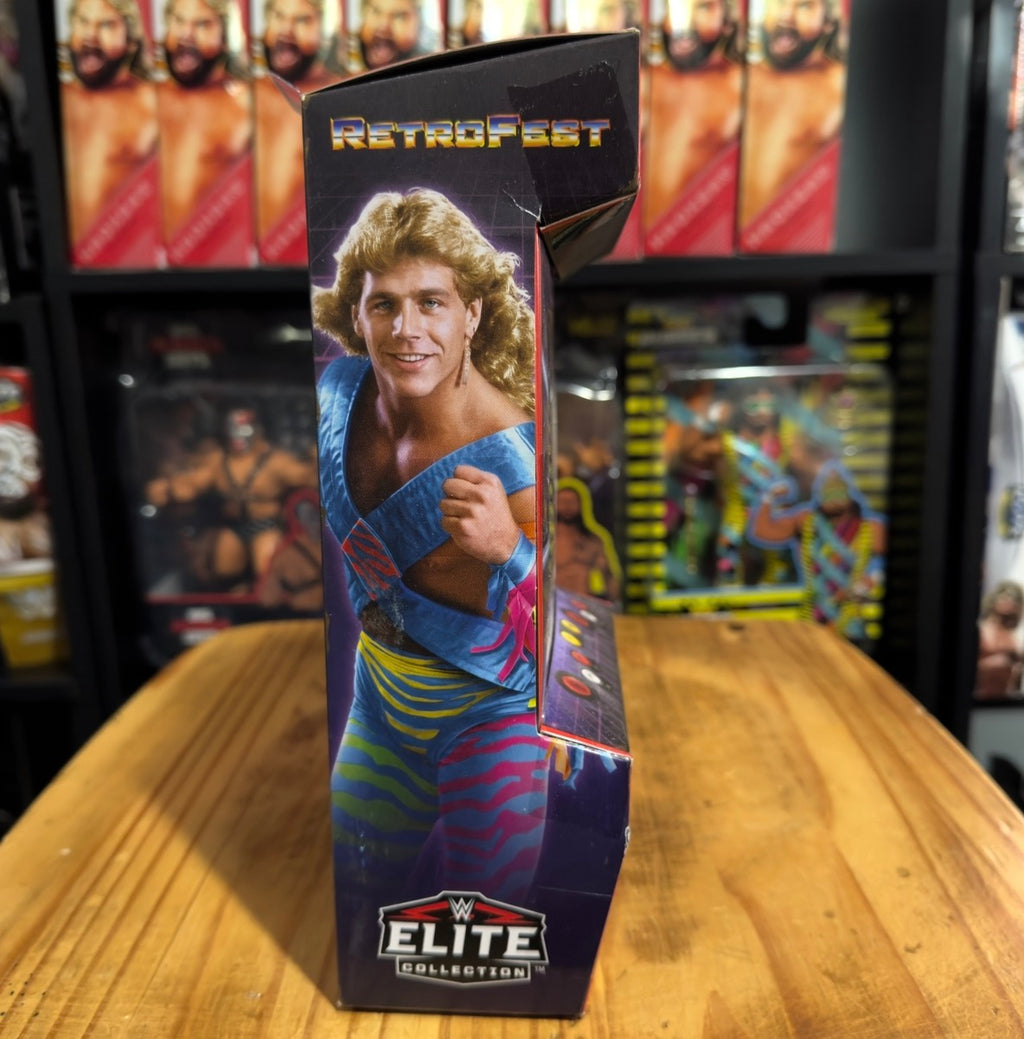 RetroFest Elite Collection boxed action figure with Shawn Michaels portrait and stripes