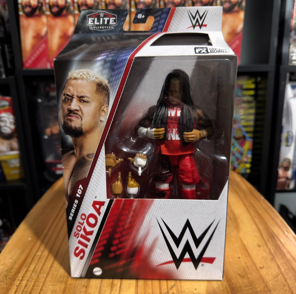 Solo Sikoa WWE Elite box back with accessories in clear plastic