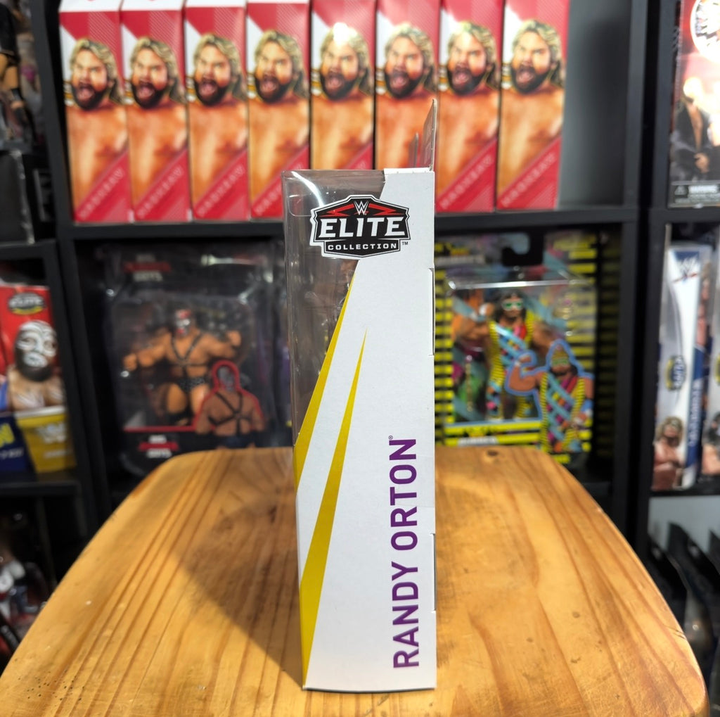 WrestleMania Elite Collection figure box side with Elite logo and Randy Orton name