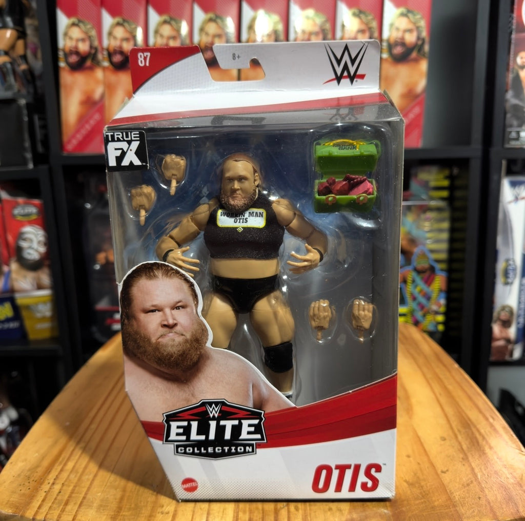 WWE Elite Collection action figure in blister package, Otis figure with accessories