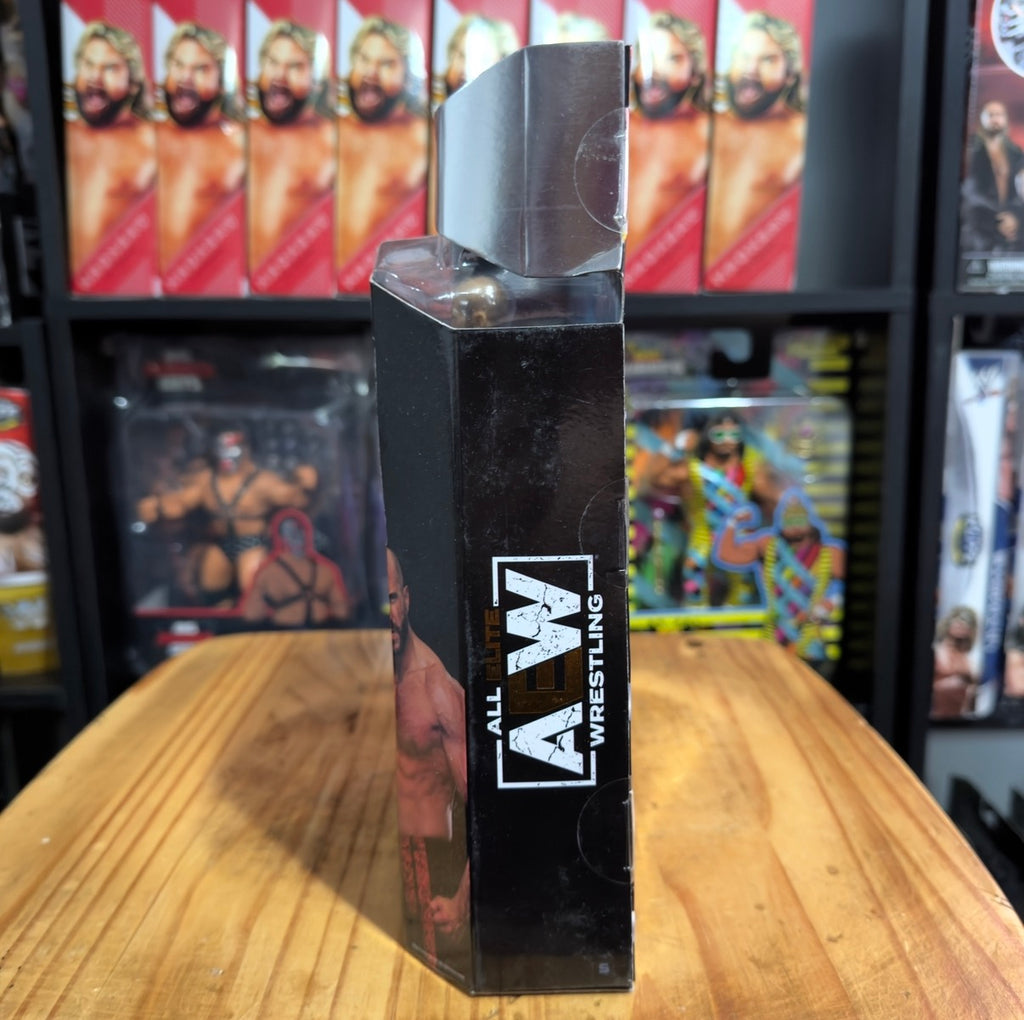 AEW Unmatched wrestling figure box with side logo and vertical text