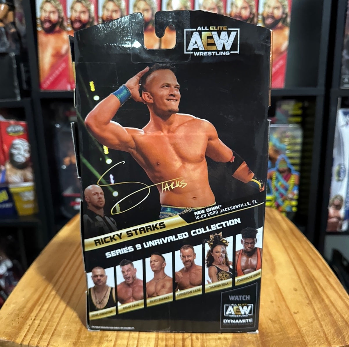 Ricky Starks Series 9 AEW Unrivaled Collection action figure in front box