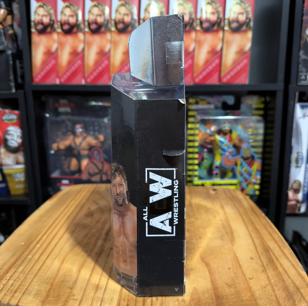 AEW Unmatched action figure box back panel with AEW logo and graphics