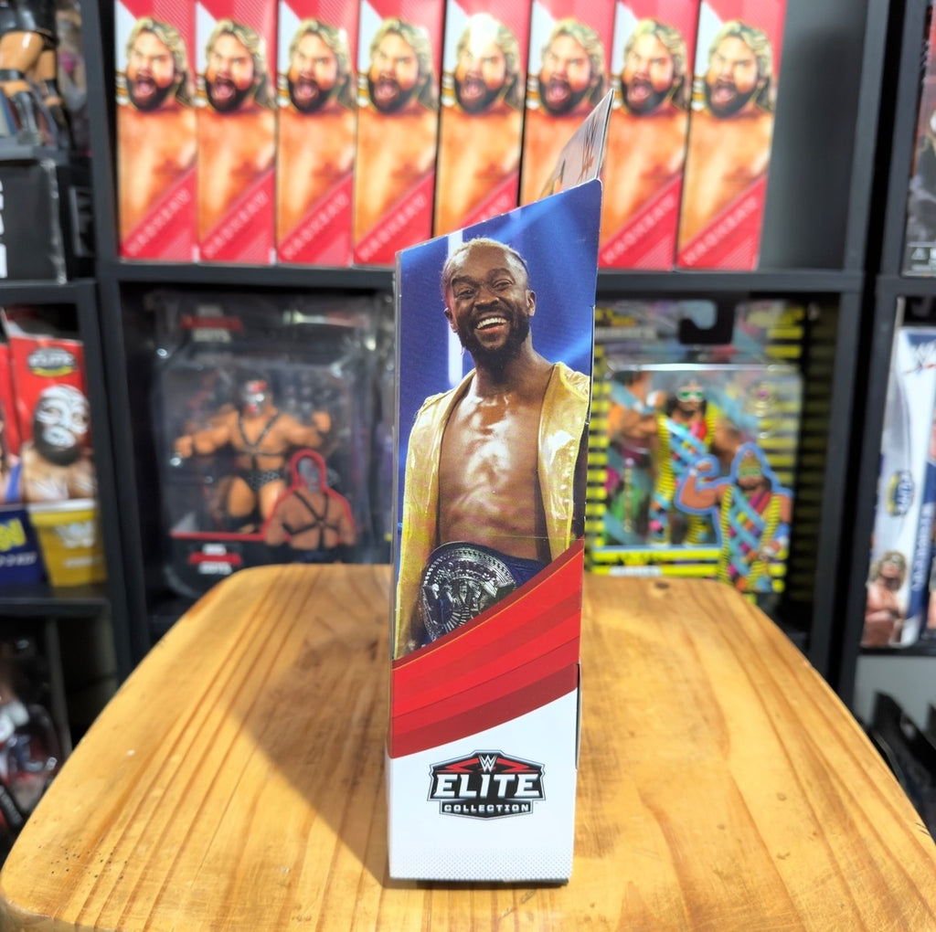 WWE Elite Collection Kofi Kingston Top Picks box showing Kofi portrait on the side