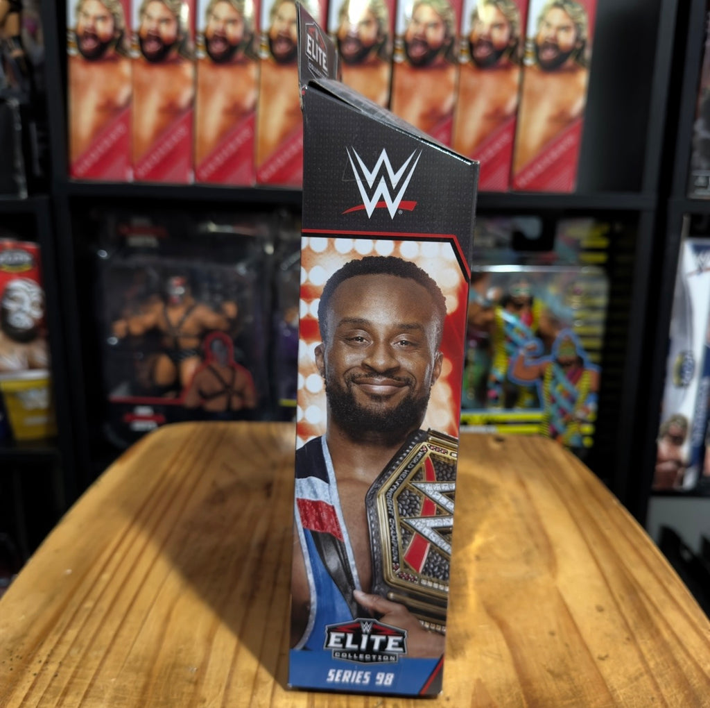 WWE Big E Elite Series 98 action figure in blue retail box with clear window