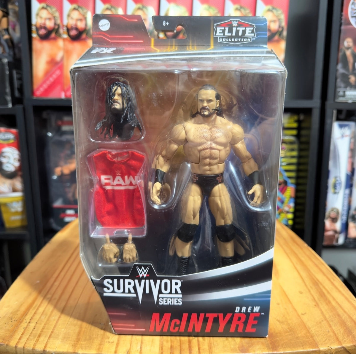 Drew McIntyre WWE Elite Survivor Series action figure in blister with accessories