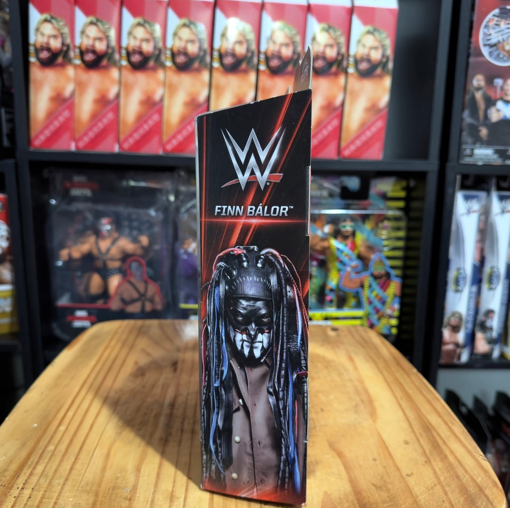 WWE Network Spotlight Finn Balor action figure box with black masked head and long hair