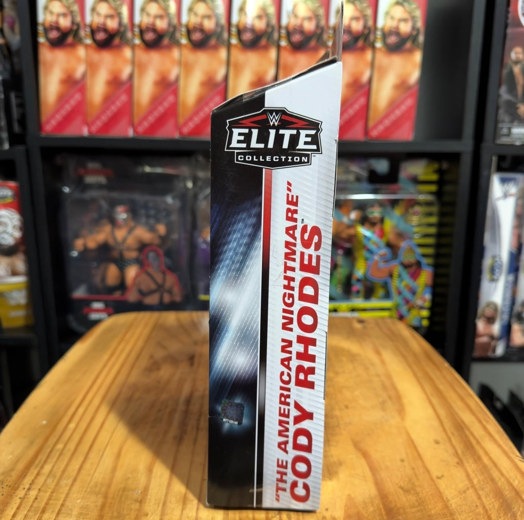 WWE Elite Collection Cody Rhodes action figure box side with American Nightmare text