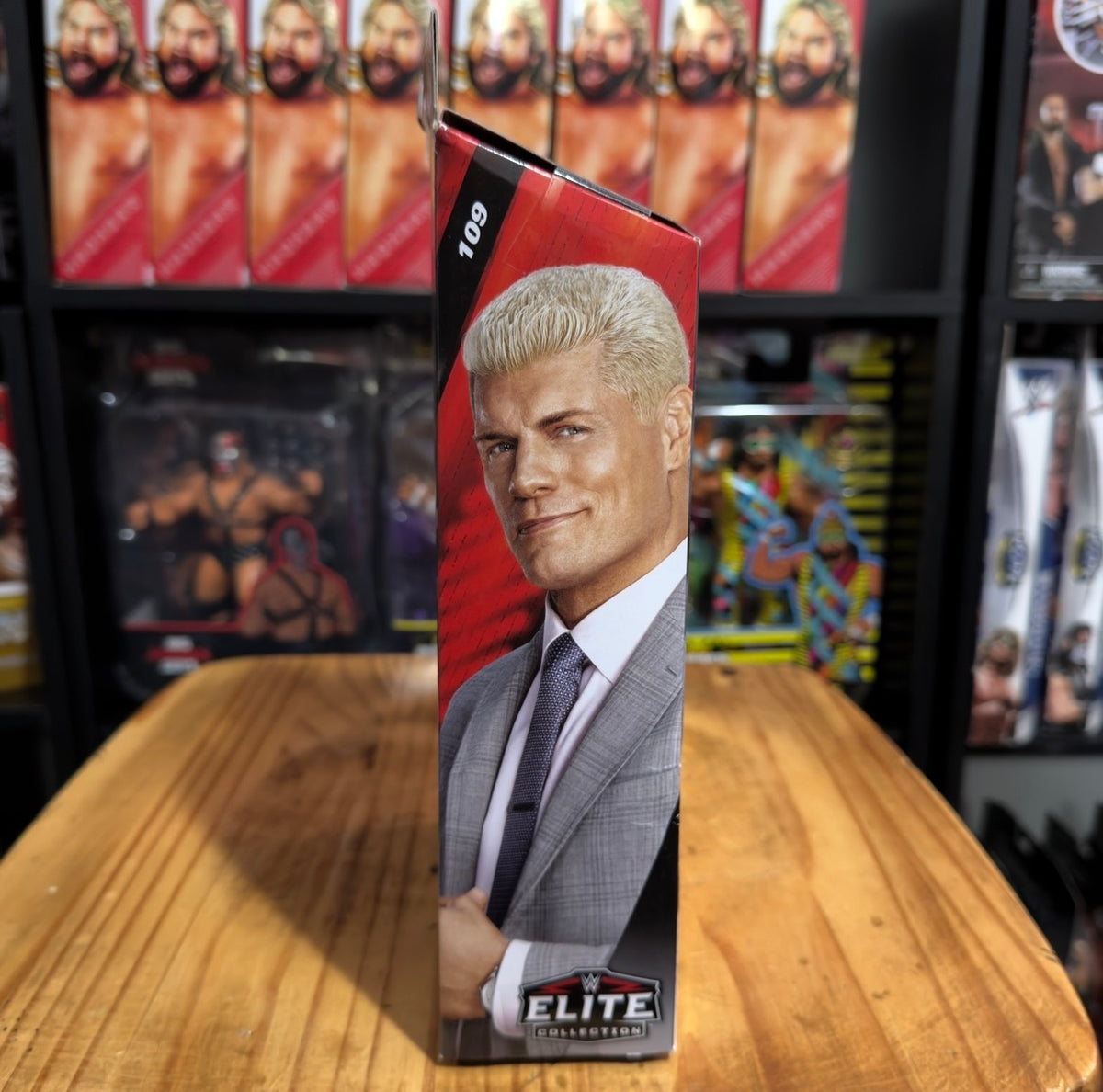 WWE Elite Collection Cody Rhodes action figure in retail box