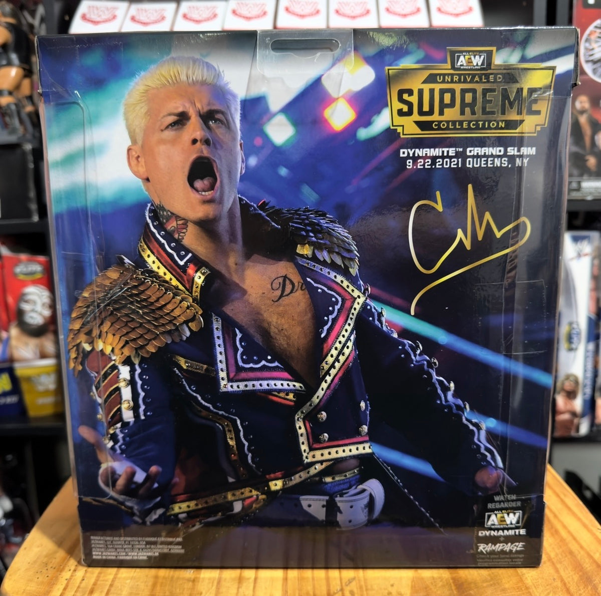 Cody Rhodes AEW Unrivaled Supreme Collection box with large character artwork