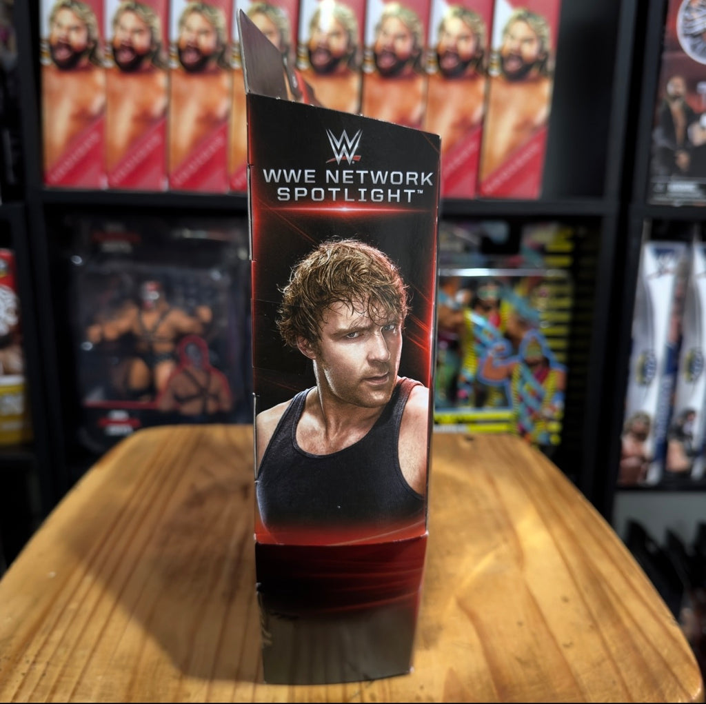 WWE Network Spotlight Dean Ambrose Elite action figure box, front with portrait