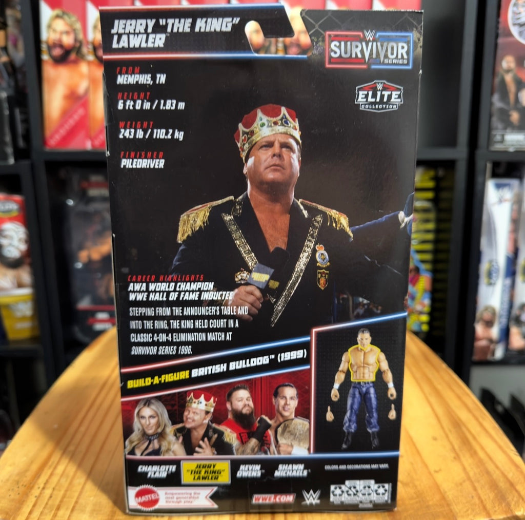 WWE Elite Survivor Series action figure box back with headshot and build details