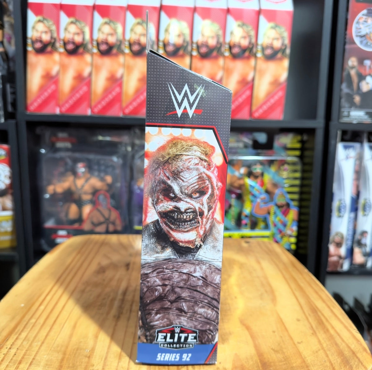 WWE Elite Series 92 action figure box with Fiend face artwork and WWE logo