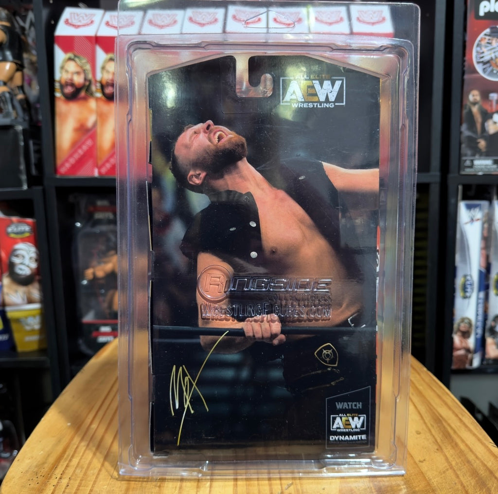Jon Moxley AEW action figure portrait in clear blister with AEW Dynamite logo