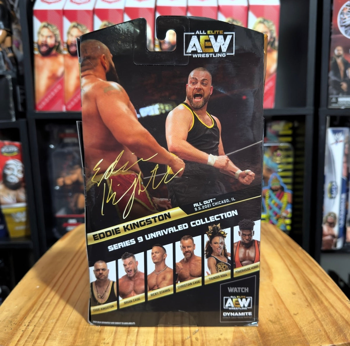 AEW Unrivaled Collection Series 9 Eddie Kingston boxed wrestling figure with window