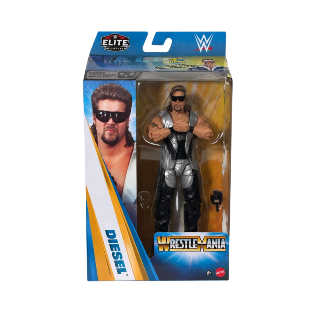 WWE Elite WrestleMania 2027 wrestling action figure in retail box, black outfit