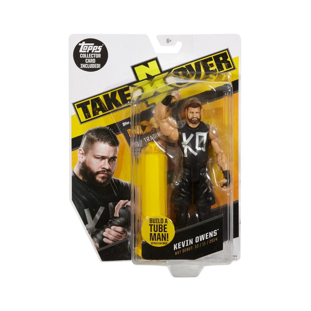 Kevin Owens NXT TakeOver action figure in blister, front view on card