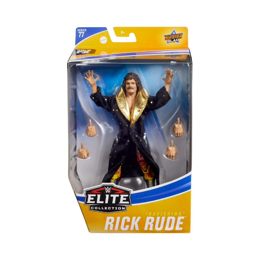 WWE Elite Collection boxed wrestling action figure in gold jacket and black pants