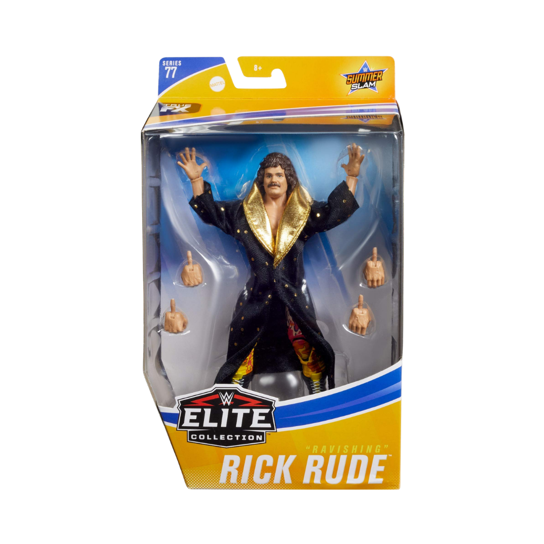 WWE Elite Collection boxed wrestling action figure in gold jacket and black pants
