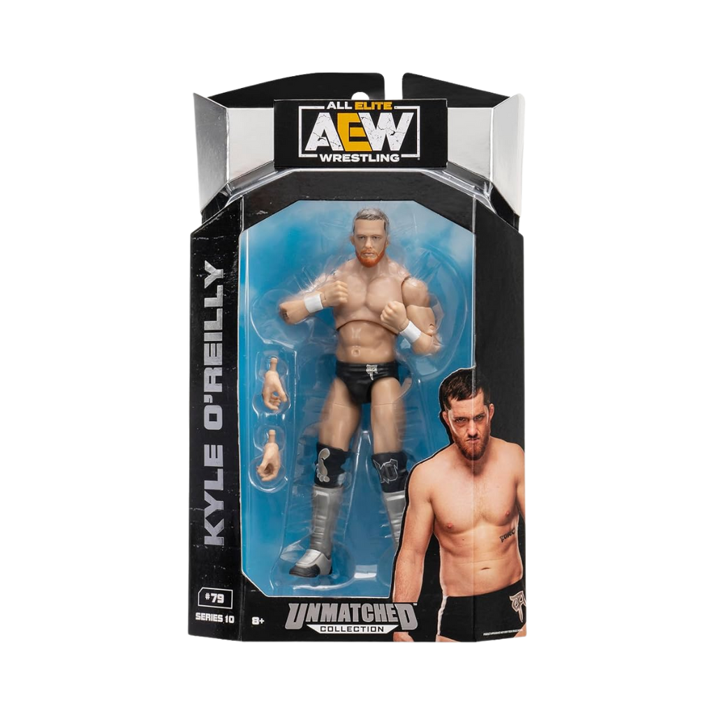Kyle O'Reilly Unmatched Series 10 boxed action figure with AEW Wrestling branding