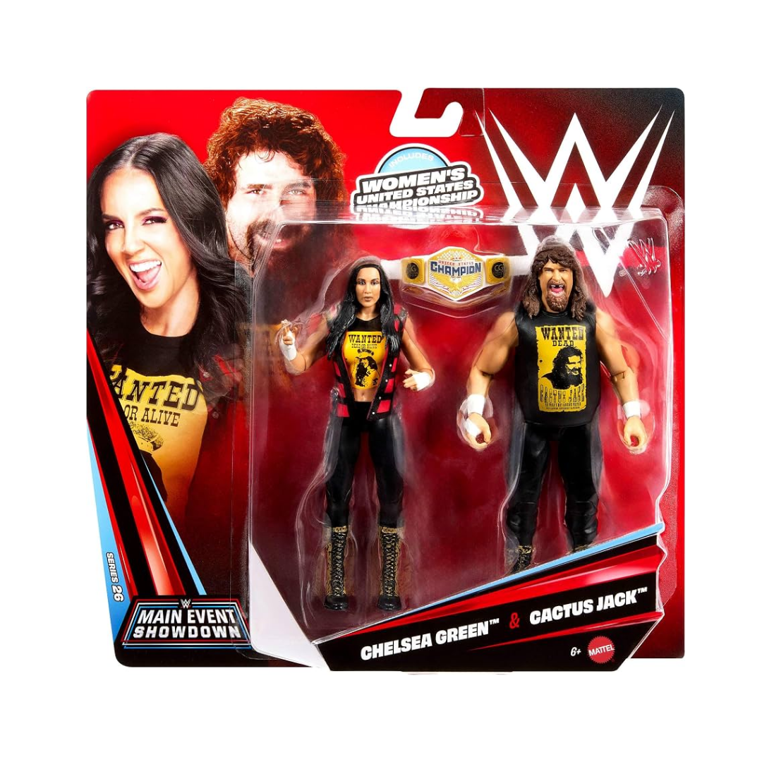 WWE action figure 2-pack in box, two wrestlers wearing black shirts and pants