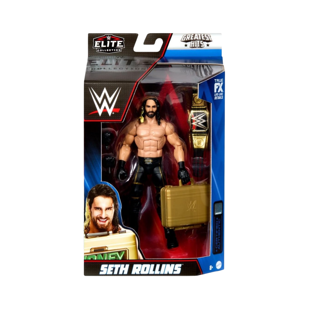 WWE Elite Seth Rollins action figure in boxed collectible packaging