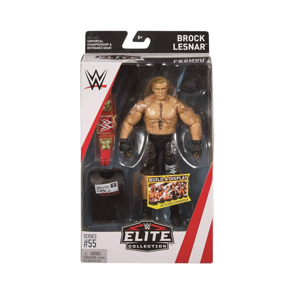 WWE Elite Collection 55 Brock Lesnar boxed action figure with black trunks