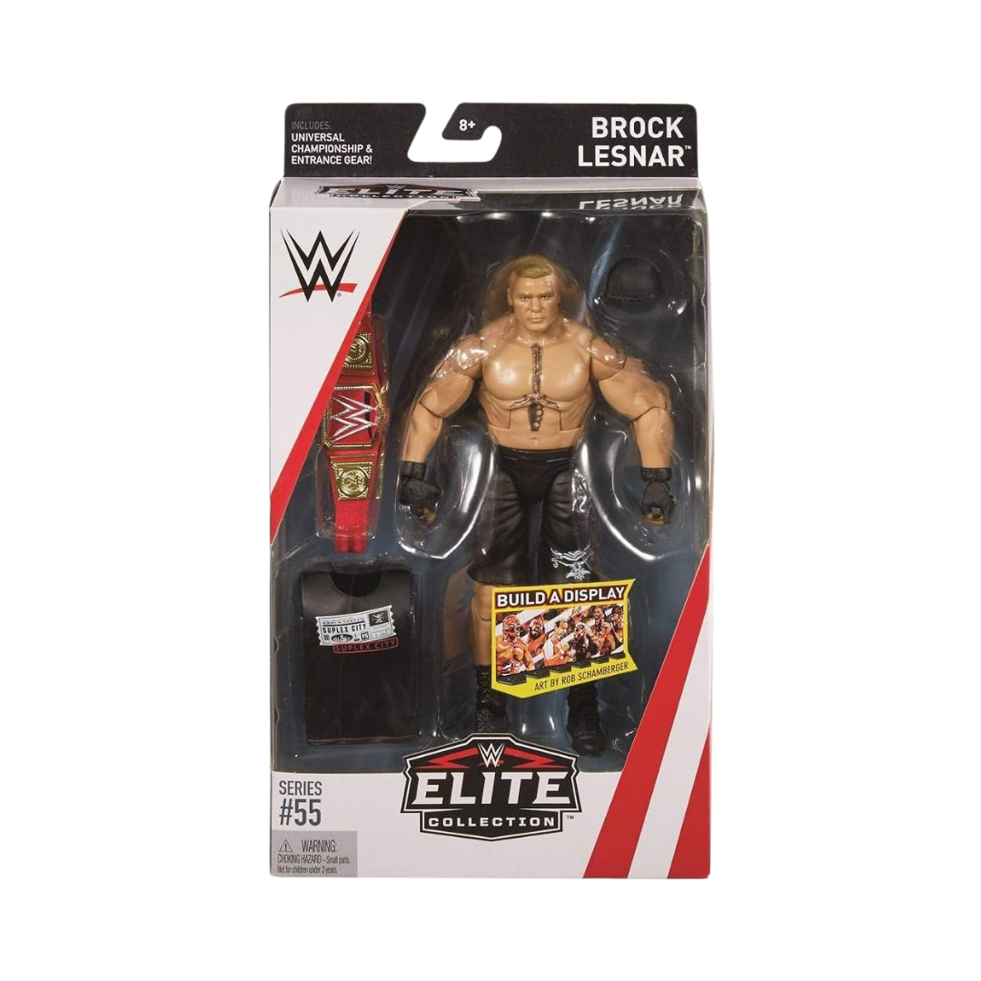 WWE Elite Collection 55 Brock Lesnar boxed action figure with black trunks
