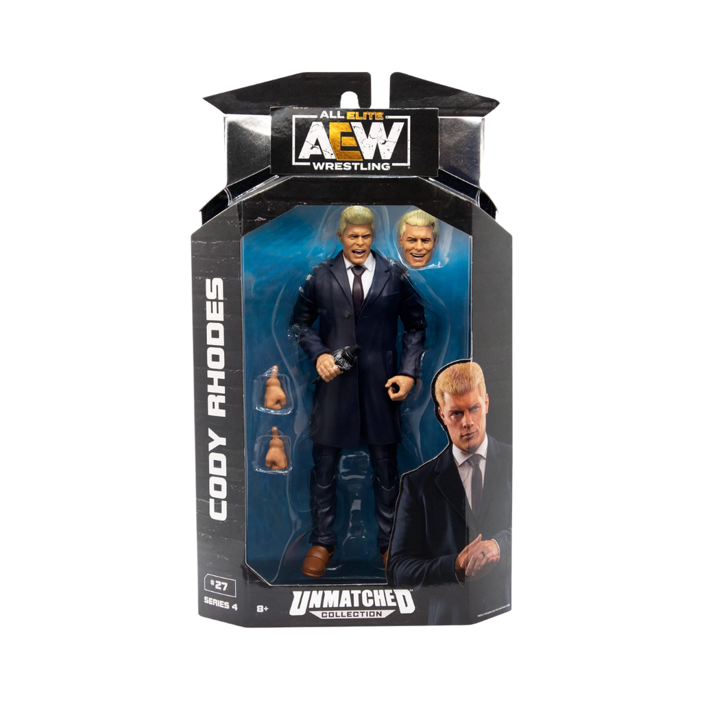 Cody Rhodes AEW Unmatched action figure in retail box, Series 4