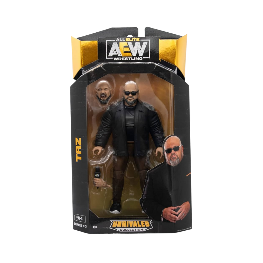 AEW Unrivaled Collection Series 10 Taz boxed action figure with two wrestlers