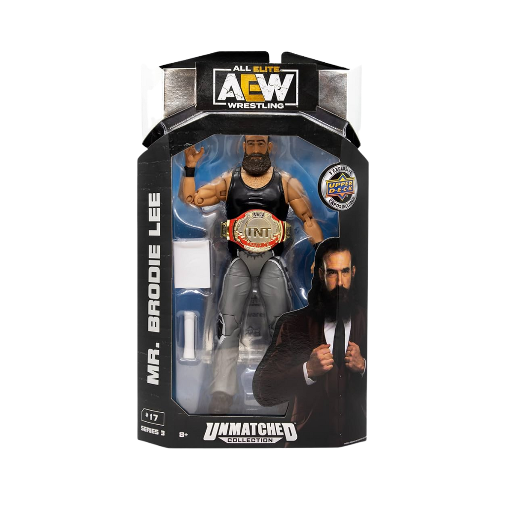 Mr. Brodie Lee AEW action figure in Unmatched Collection Series 3 retail box
