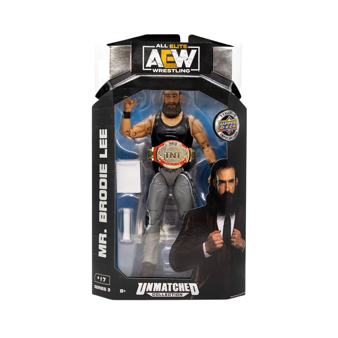 Mr. Brodie Lee AEW action figure in Unmatched Collection Series 3 retail box