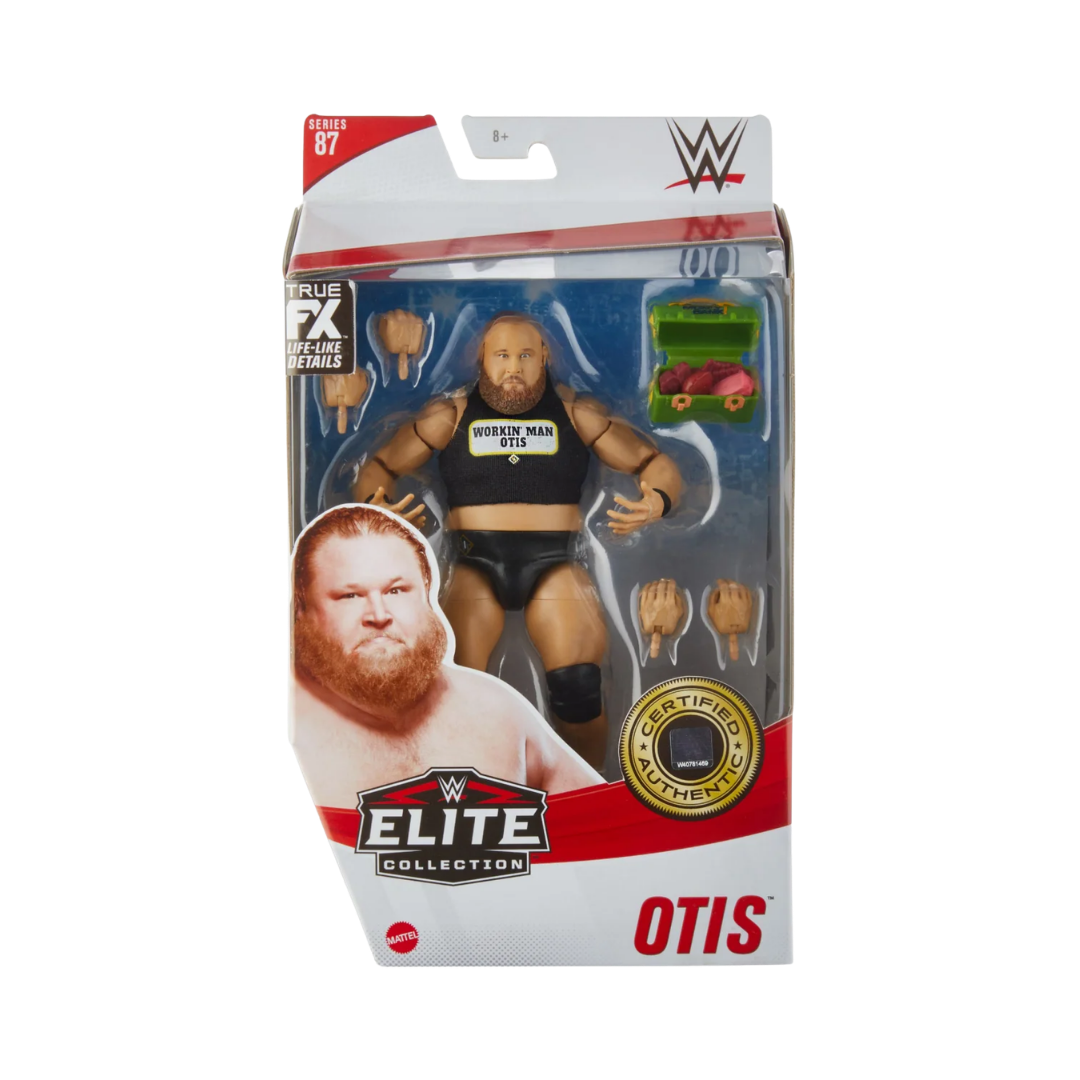 Otis WWE Elite Collection Series 87 action figure in box, front view