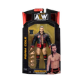 AEW wrestling action figure in display box, Adam Cole-themed outfit and logos