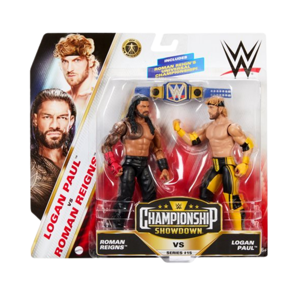 WWE Championship Showdown Series 15 action figure set, boxed with two wrestlers