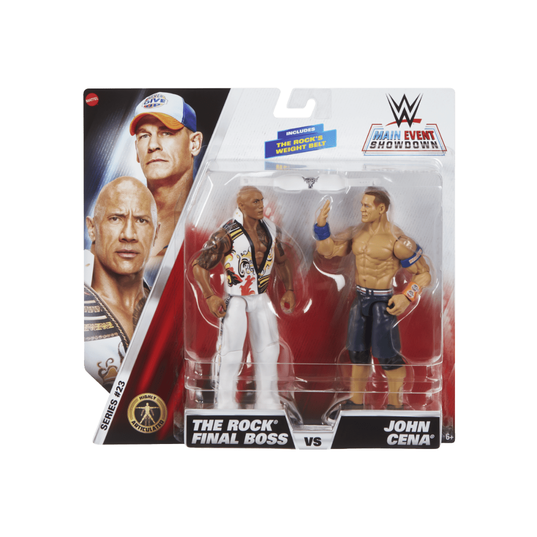 The Rock “Final Boss” vs John Cena WWE Main Event Showdown 2-Pack - Wrestling Thrift